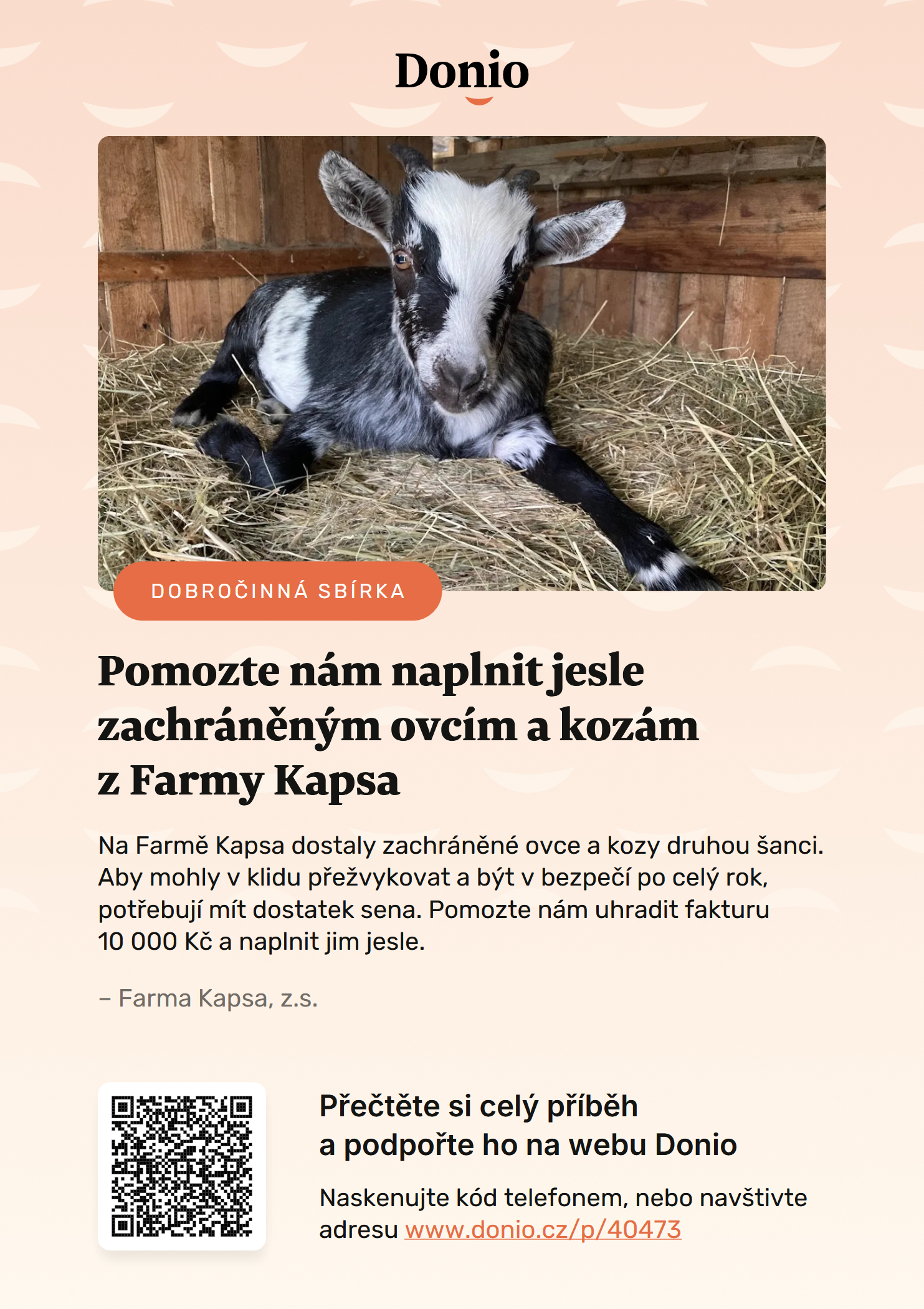 donio sbírka pro ovce a kozy