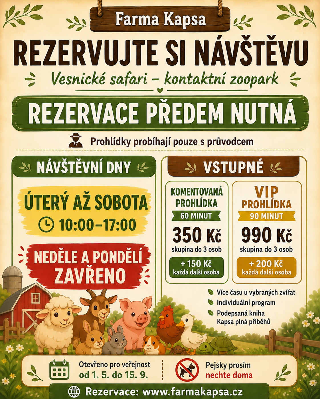 Vesnické safari v kontaktním ZOOparku farma Kapsa Vesnické safari v kontaktním ZOOparku farma Kapsa