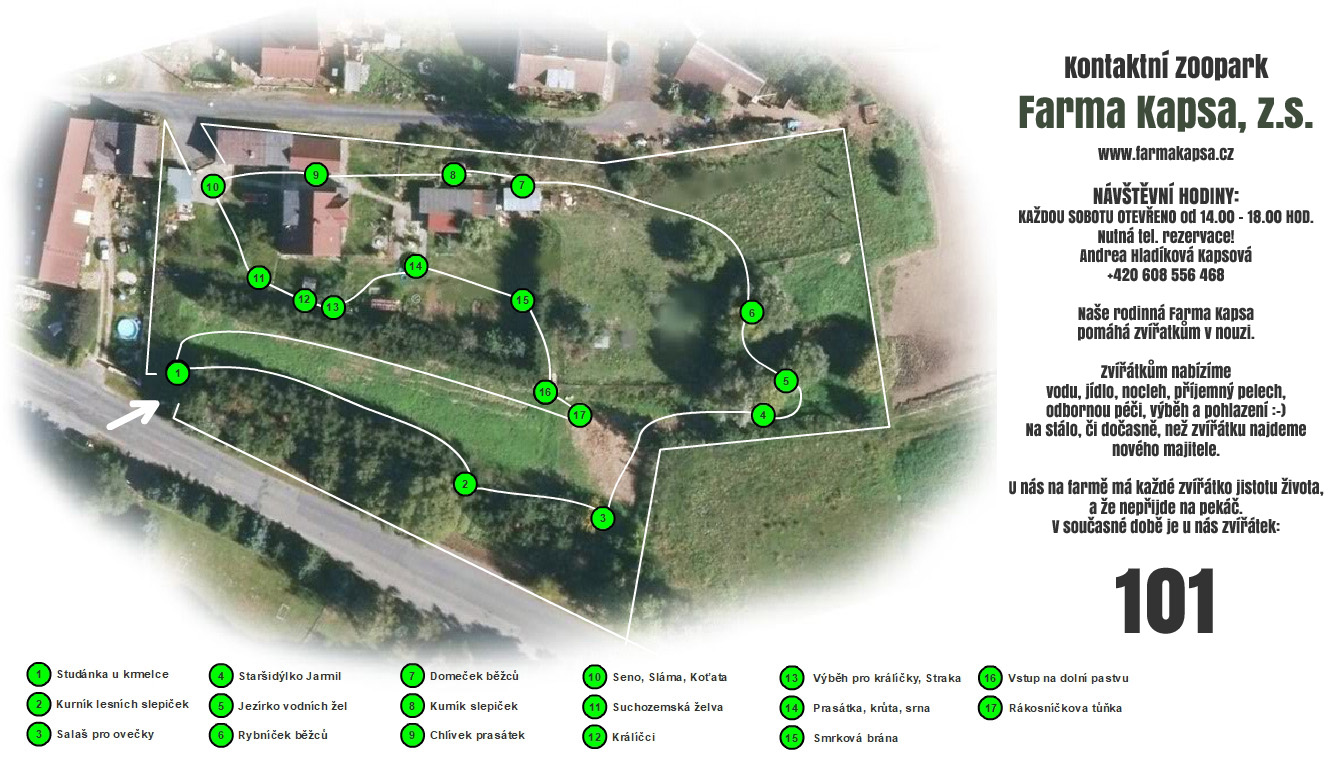 Mapa kontaktní ZOOpark Farma Kapsa